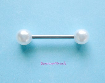 freshwater pearl also available in hypoallergenic chain on demand fake Nipples piercing