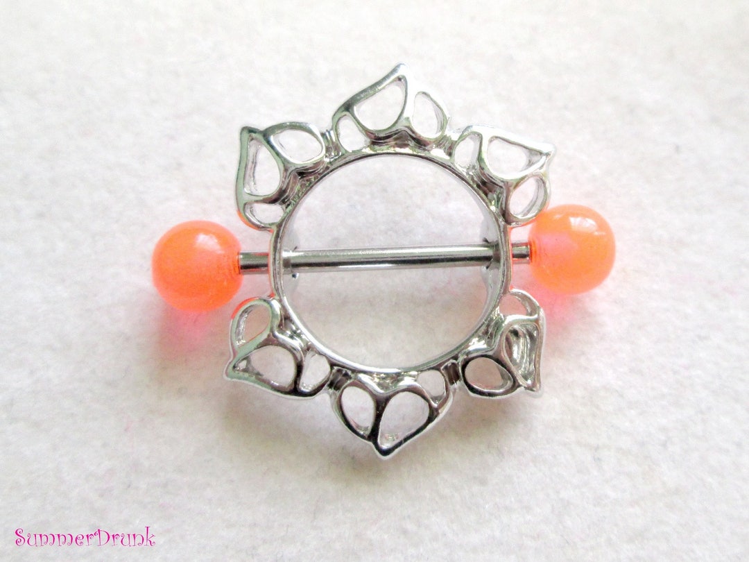 Flower Nipple Ring Nipple Piercing Flower Nipple Piercing Etsy