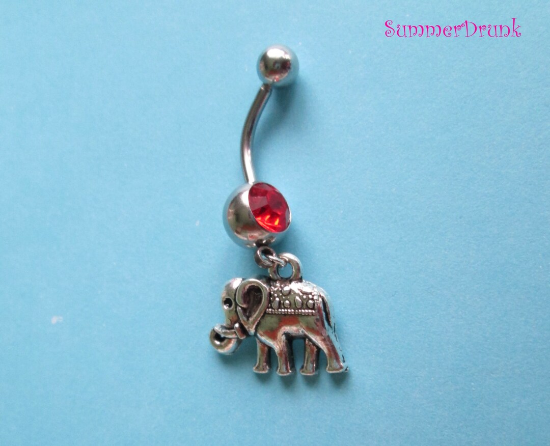 Elephant Belly Button Ring Navel Ring Belly Button Jewelry Etsy