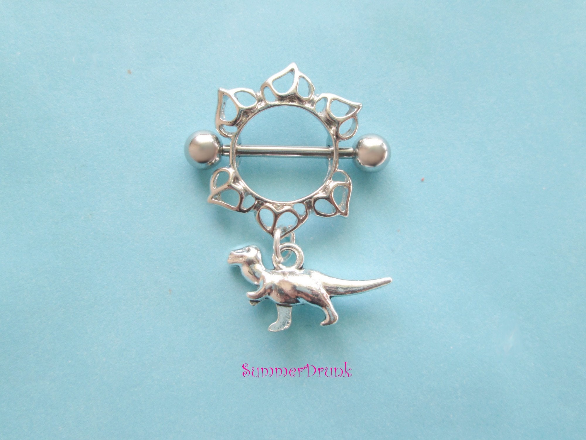 T Rex Dinosaur Belly Button Rings Body Jewelry Dinosaur Nipple