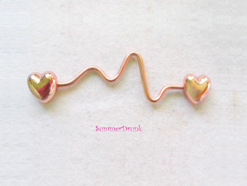body jewelry Rose gold industrial piercing,industrial barbell 14 ga barbell body barbell industrial body piercing body piercing