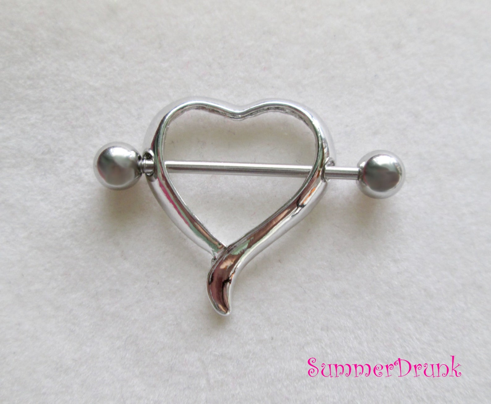 Heart nipple ring Nipple piercing Heart nipple piercing Etsy.de