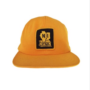 Northern Illinois Steel Supply Company Yellow Vintage Trucker Snapback Hat/Cap