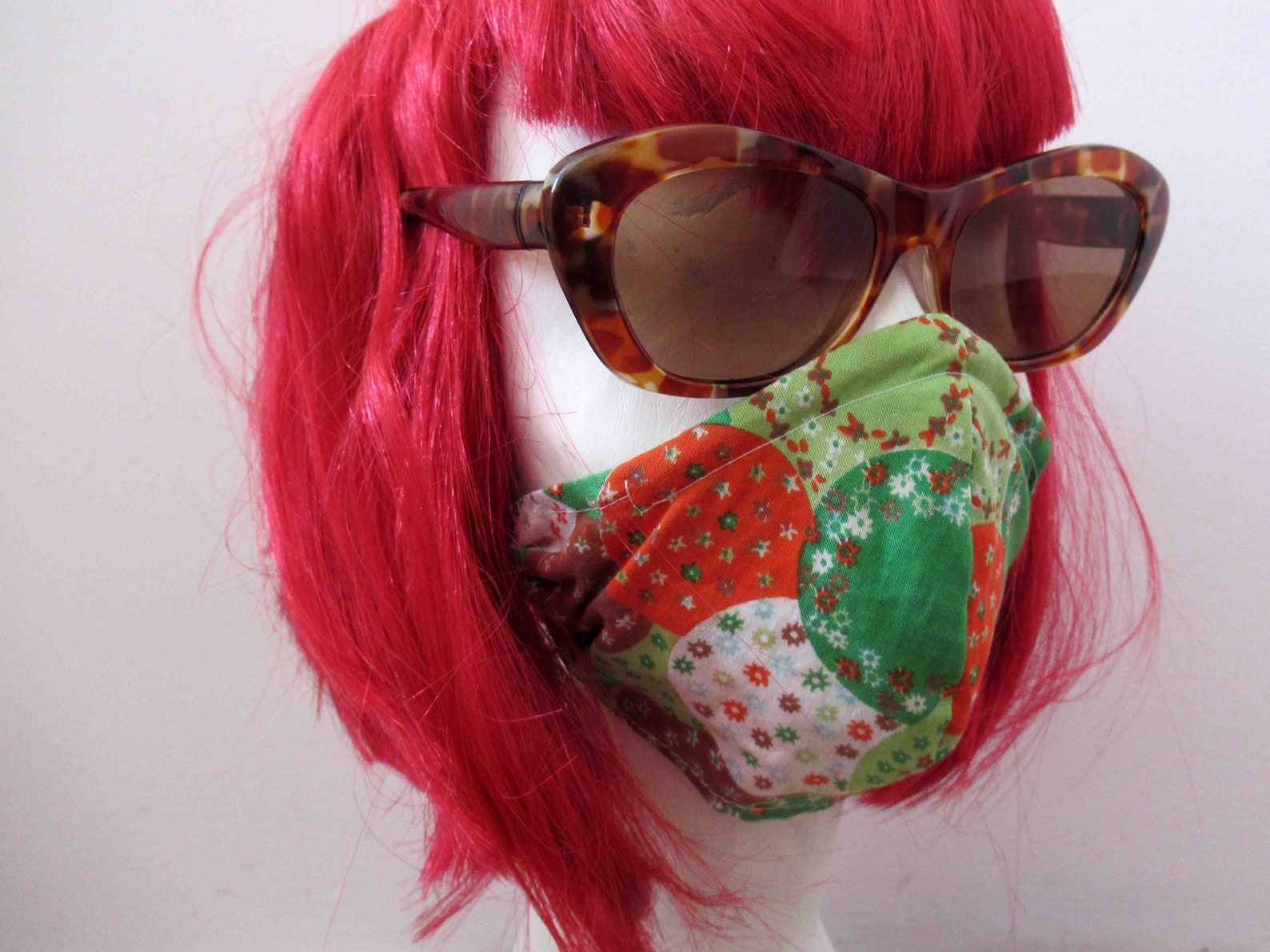 Face Mask 2 Layer Retro Vintage 70s Print Cotton Face Mask Etsy