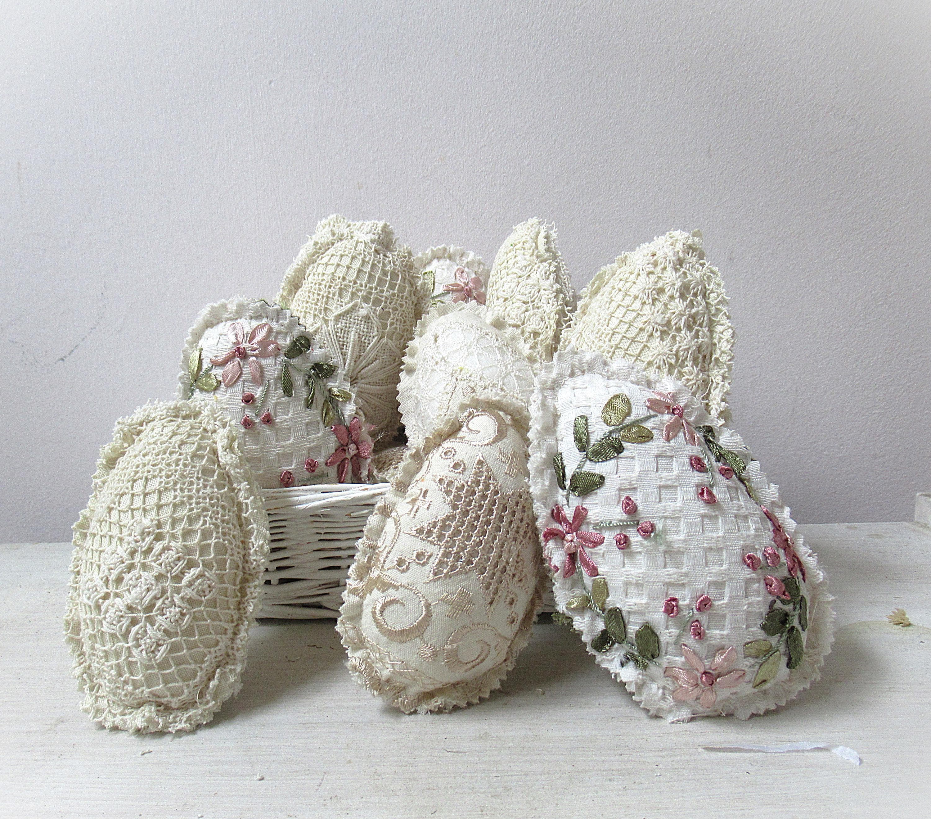 Easter Decor Shabby Chic Fabric Eggs Decor Farmhouse Easter - Etsy