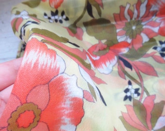 Vintage 70s Sheer Poly Organdy Floral Fabric 92cm x 2 meters 25% Off Purchasing 2 or more items MORETHANONE25