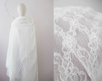 Bright White Stretch Lace Lot 175cm wide x 7.5 meters 25% Off Purchasing 2 or more items MORETHANONE25