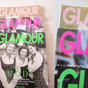 French Glamour Magazines set of 3 1992 and 1993 80s 90s Supermodels