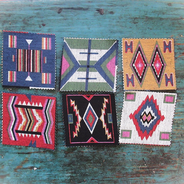 Parches de tela, juego de 6, estilo vaquero azteca del suroeste