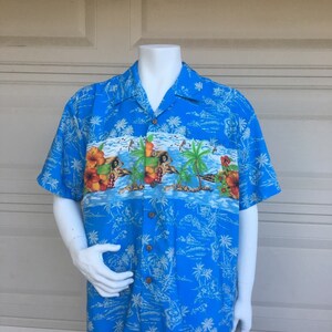 Hawaiian Shirt Vintage Tropical Print Shirt Hawaiian Islands Extra Large