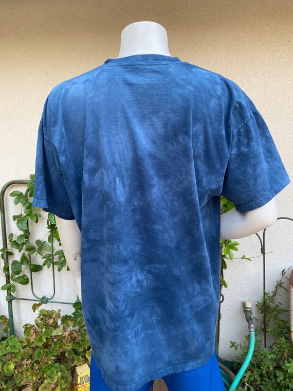 Vintage Eagle Shirt Blue Dyed Cotton T Shirt Patr… - image 4