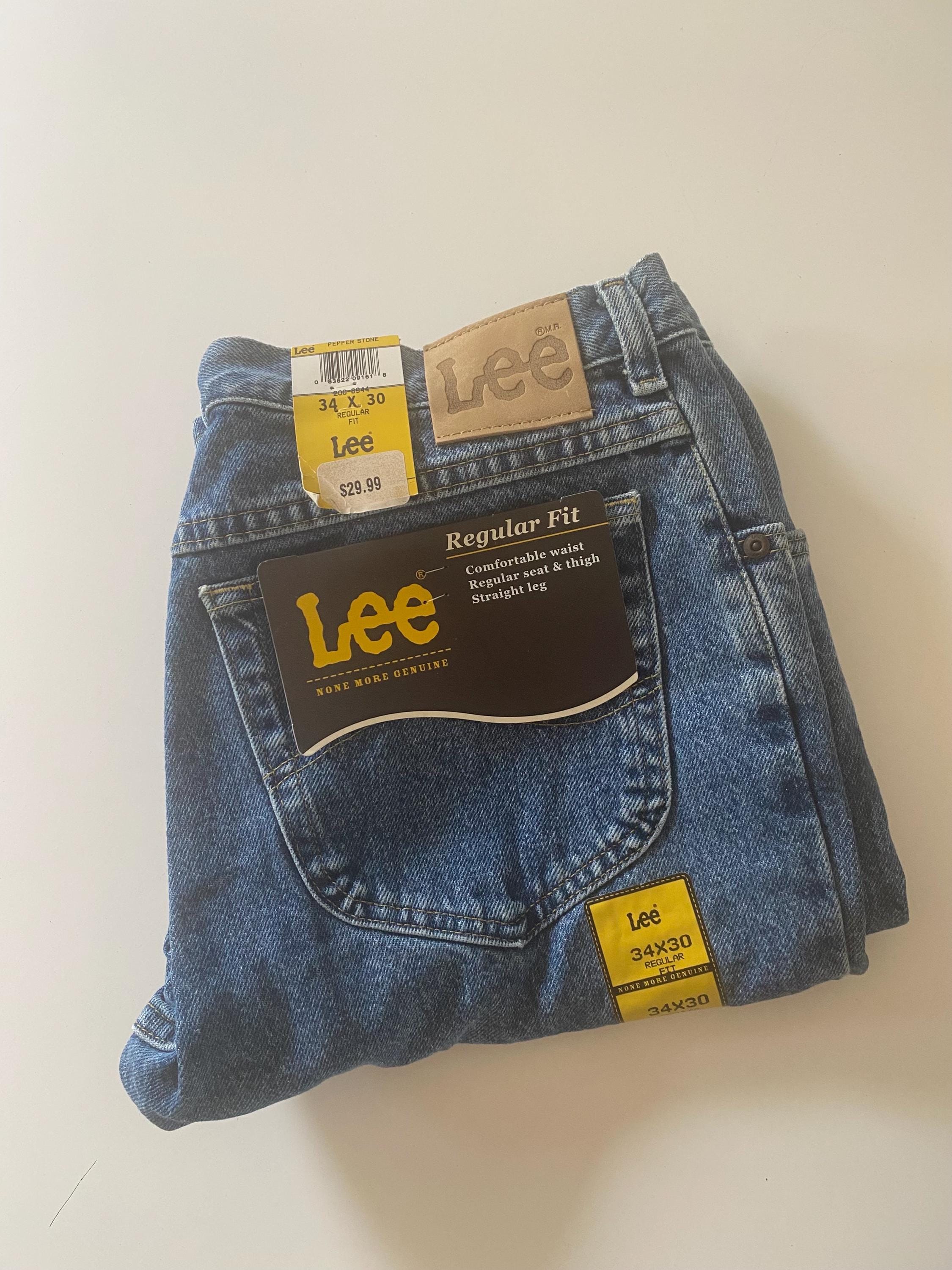 Vintage NWT Lee Regular Fit Jeans Cotton Comfortable Waist Regular Seat & Thighs Straight Leg 34x30