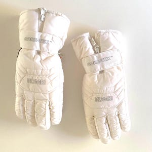 Vintage White Gore-Tex Kombi Ski Gloves Thinsulate Snow Gloves Size Women L-XL Men M-L