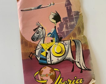 Vintage 1957 Iberia "Convair 440" Flight Souvenir