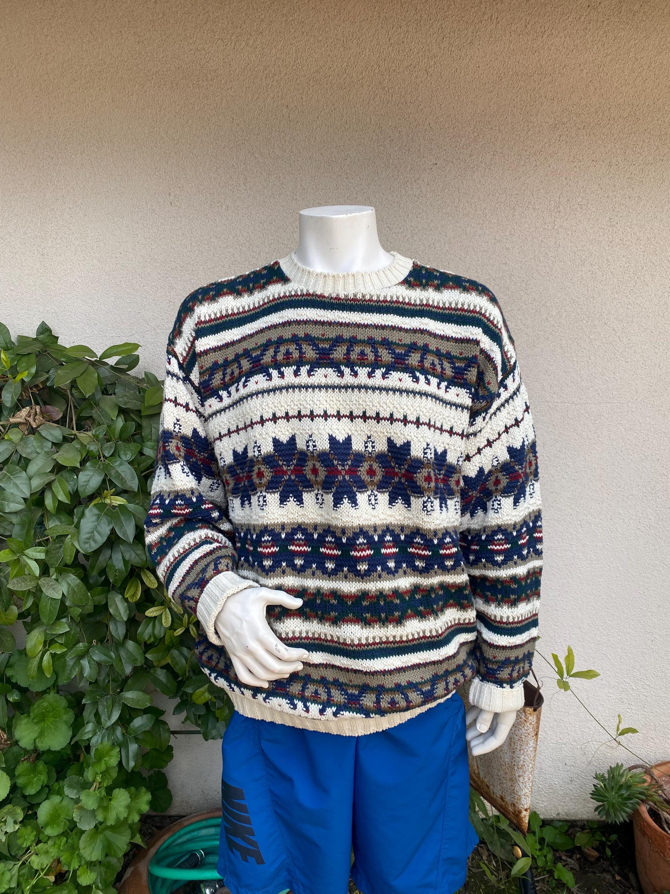 Vintage Eddie Bauer Sweater Cotton Stripe - Etsy