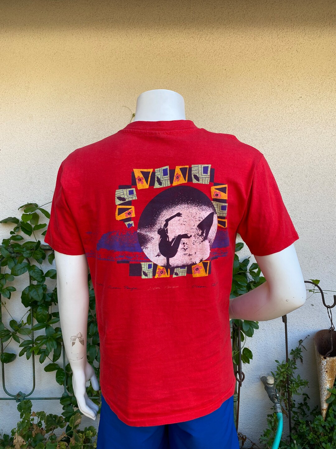 80s 90s Ocean Pacific Tshirt Vintage 1980s 1990s Red Cotton OP Surf ...