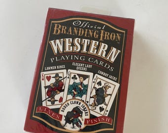Vintage New Sealed Branding Iron Western Playing Cards Deck of Cards Unused