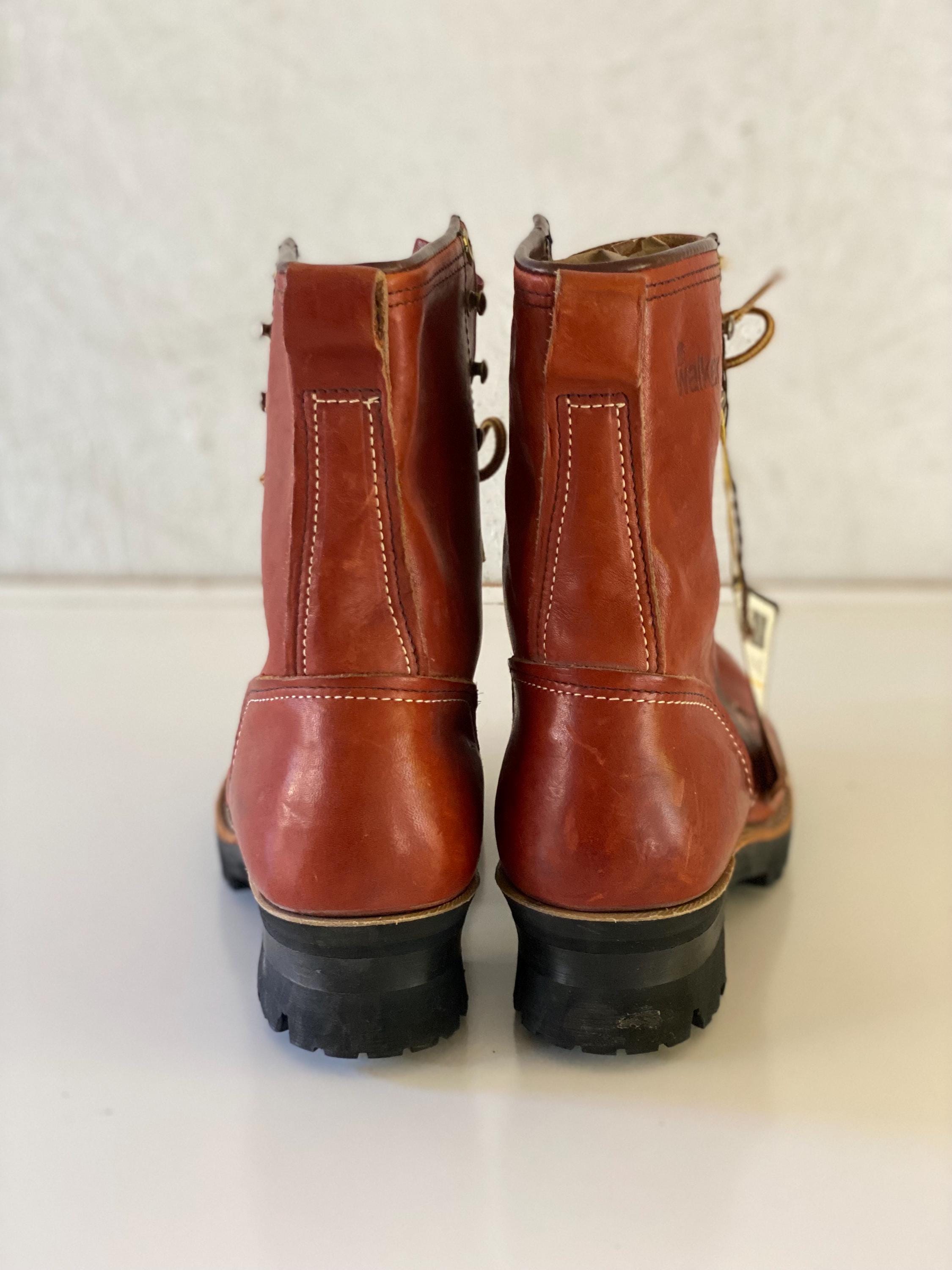 靴 Vintage leather work boots Mens Vintage Gorilla Lace Up Black Leather Work Boots 9.5 EE