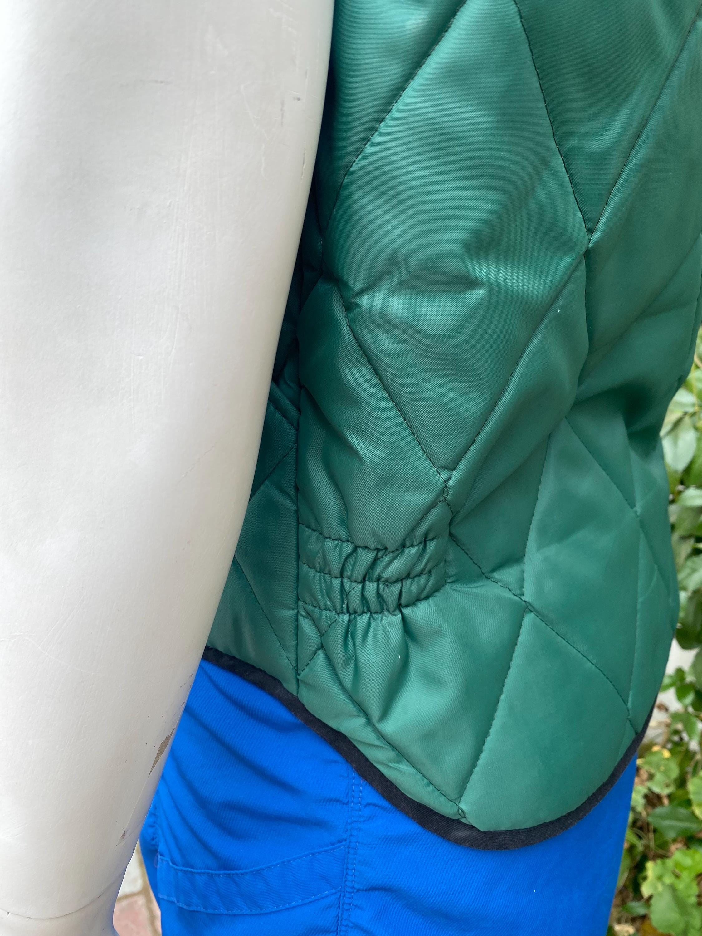 Vintage Lee Outerwear Quilted Vest Zip up Dark Green Union Made in