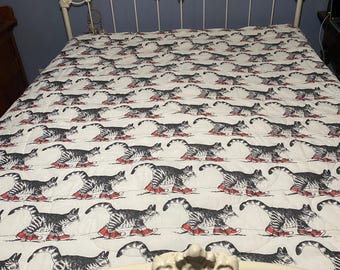 Vintage Twin Kliban Cat Comforter by Burlington