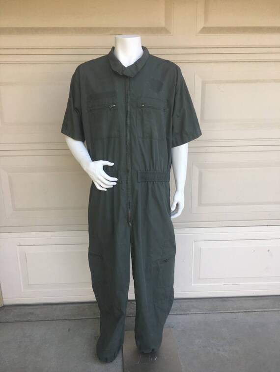 Vintage Men's Green Coveralls Short Sleeve Service Ju… Gem