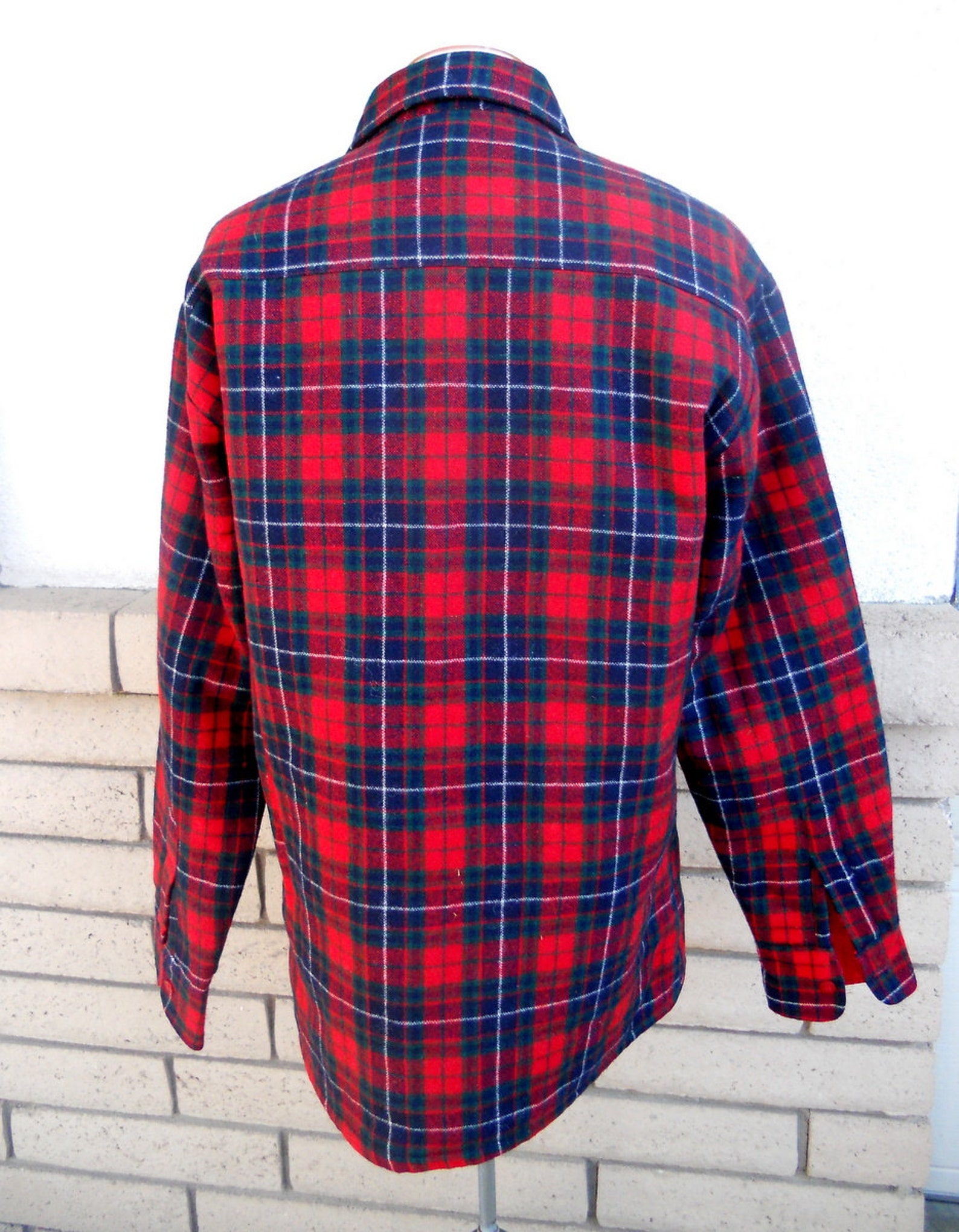 Vintage Men's Flannel Jacket Red Flannel Shirt Plaid | Etsy