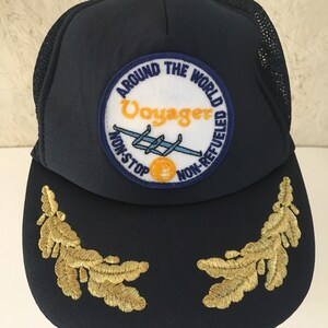 80s Voyager Snapback 1986 Around the World Nonstop Non-Fueled Trucker Cap Rutan Yeager
