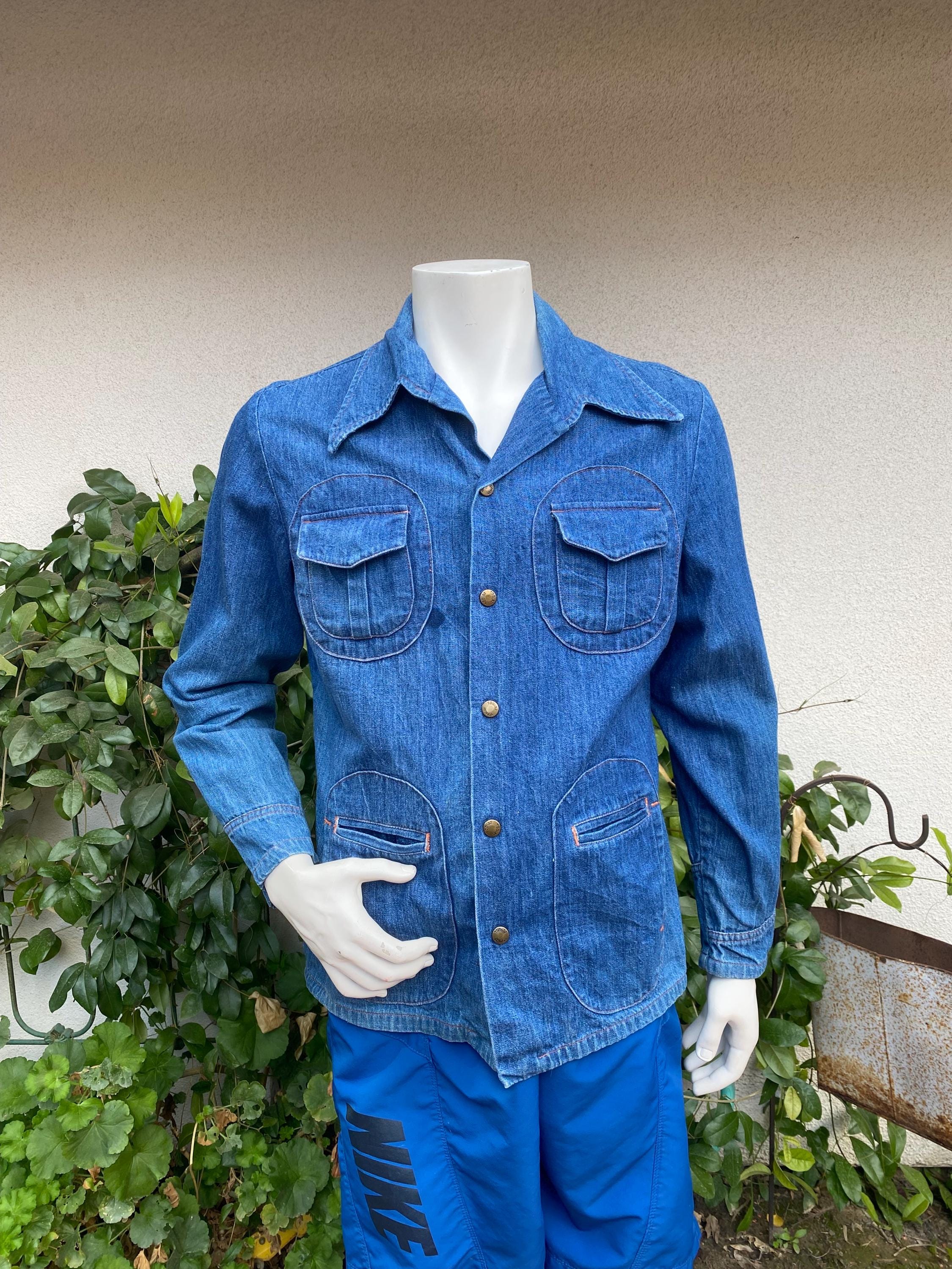 Vintage 70s Tobias Denim Jacket Blue Jean Shirt Jacket Snap Vintage 70s Tobias Denim Jacket Blue Jean Shirt Jacket Snap