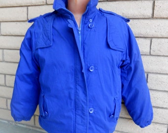 Vintage Men's Navy Blue Down Jacket Puffy Coat Rugged Spirit Size Large