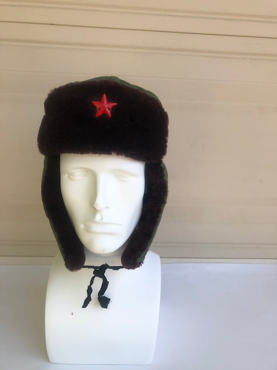 Vintage Military Fur Hat Ear Warmer Hat Aviator Ear Flap Hat  display picture 2