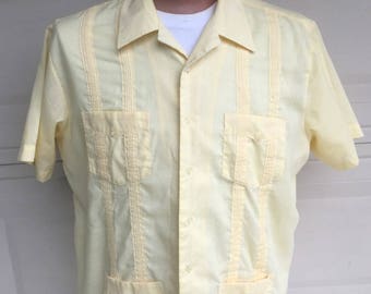 Yellow Guayabera Etsy