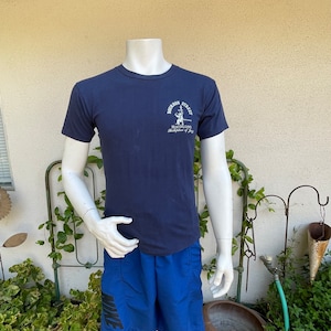 Vintage New Orleans Bourbon Street Shirt Navy Blue Birthplace of Jazz French Quarter T-Shirt Hef-T Single Stitch Size Small