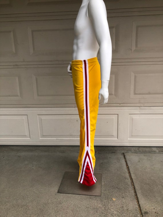 Vintage 70s 80s Flared Yellow Track Pants Felco To