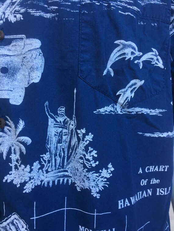 Hawaiian Shirt Vintage Chart of the Hawaiian Isle… - image 2