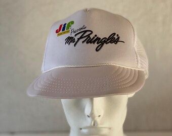 Vintage Jif Peanut Butter Presents Mr Pringle's Snapback Cap One Size Fits All