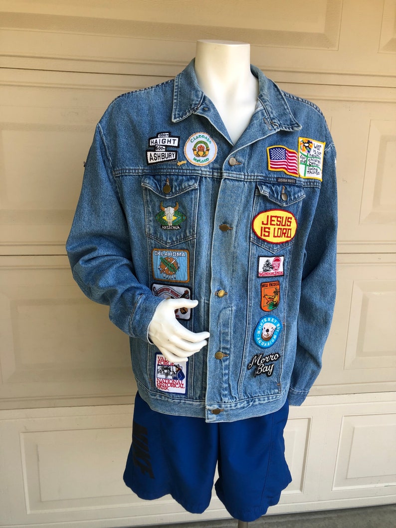Vintage Patched Jean Jacket Haight Ashbury War is Not - Etsy