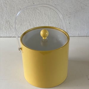 Vintage Mod Yellow Lucite Ice Bucket made in Taiwan