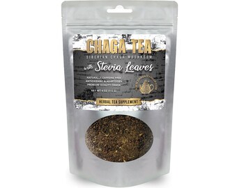 Siberian Chaga Mushroom Loose Tea with Stevia Leaves 4 oz. (113g.) EXP: 03/10/2028