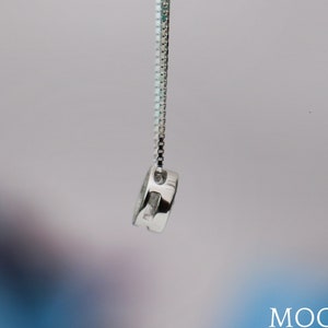 Modern CZ Diamond Solitaire Floating Pendant, Sterling Silver CZ Single Stone Necklace | Moonkist Creations