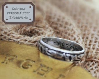 Custom Personalized Inside Ring Engraving, For Engagement Rings, Wedding Rings, Promise Rings, and Gifts