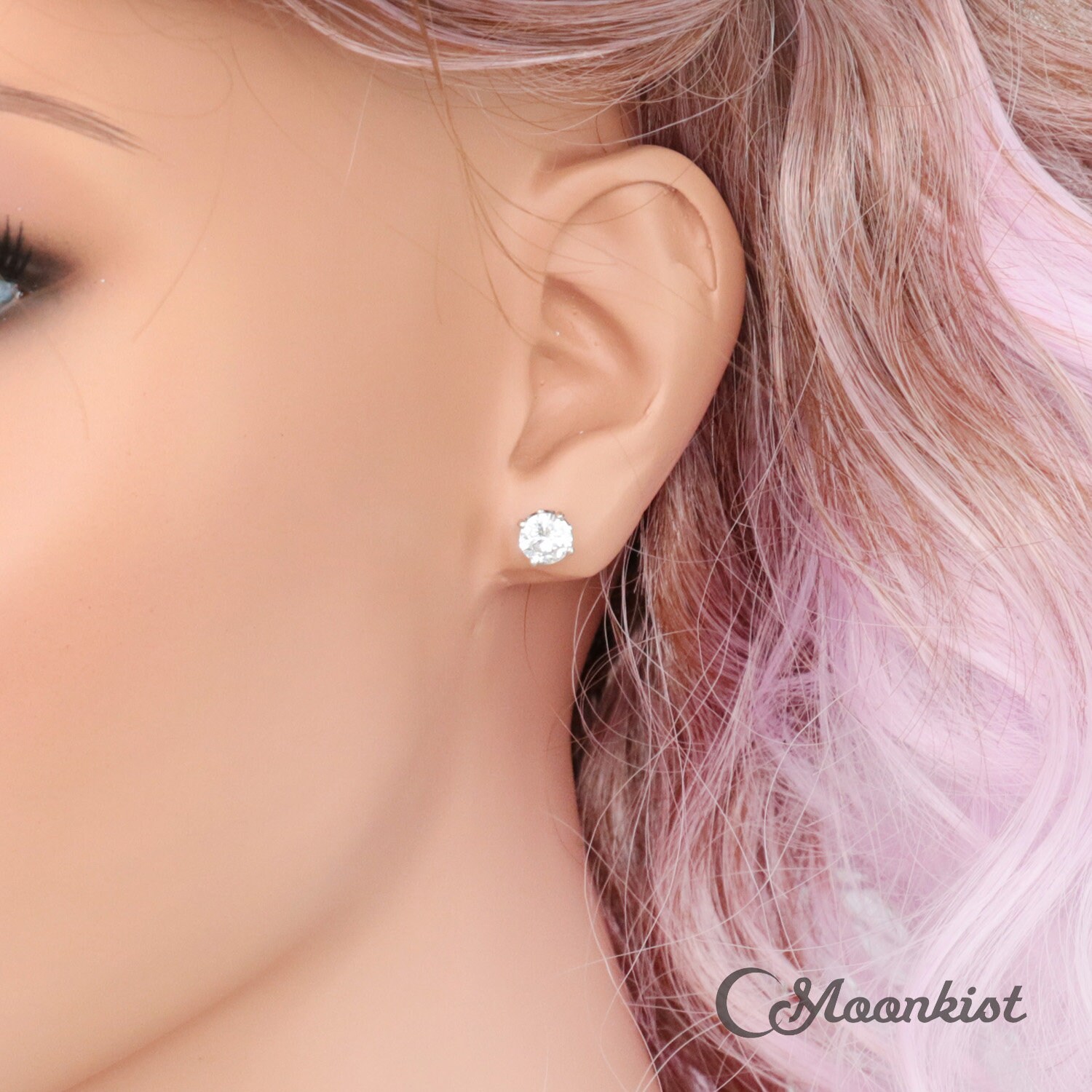 white sapphire stud earrings