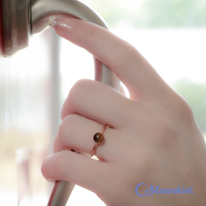 Copper Jewelry Copper Tigers Eye Ring Tigers Eye Copper Ring Boho Ring Quartz Stacking Ring Tigers Eye Jewelry