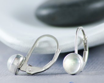 ON SALE Simple Moonstone Earrings Sterling Silver, White Moonstone Earrings, Moonstone Silver Earrings | Moonkist Creations