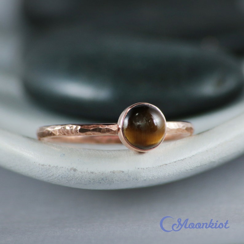 Copper Jewelry Copper Tigers Eye Ring Tigers Eye Copper Ring Boho Ring Quartz Stacking Ring Tigers Eye Jewelry