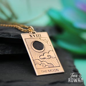 Collar de tarot lunar, joyería con arcanos mayores, amuleto de tarot de bruja, joyería espiritual, joyería de adivinación / Moonkist Creations