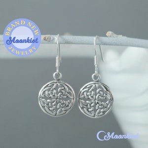 Endless Celtic Knot Earrings, Sterling Silver Celtic Earrings, Silver Irish Dangle Earrings | Moonkist Creations