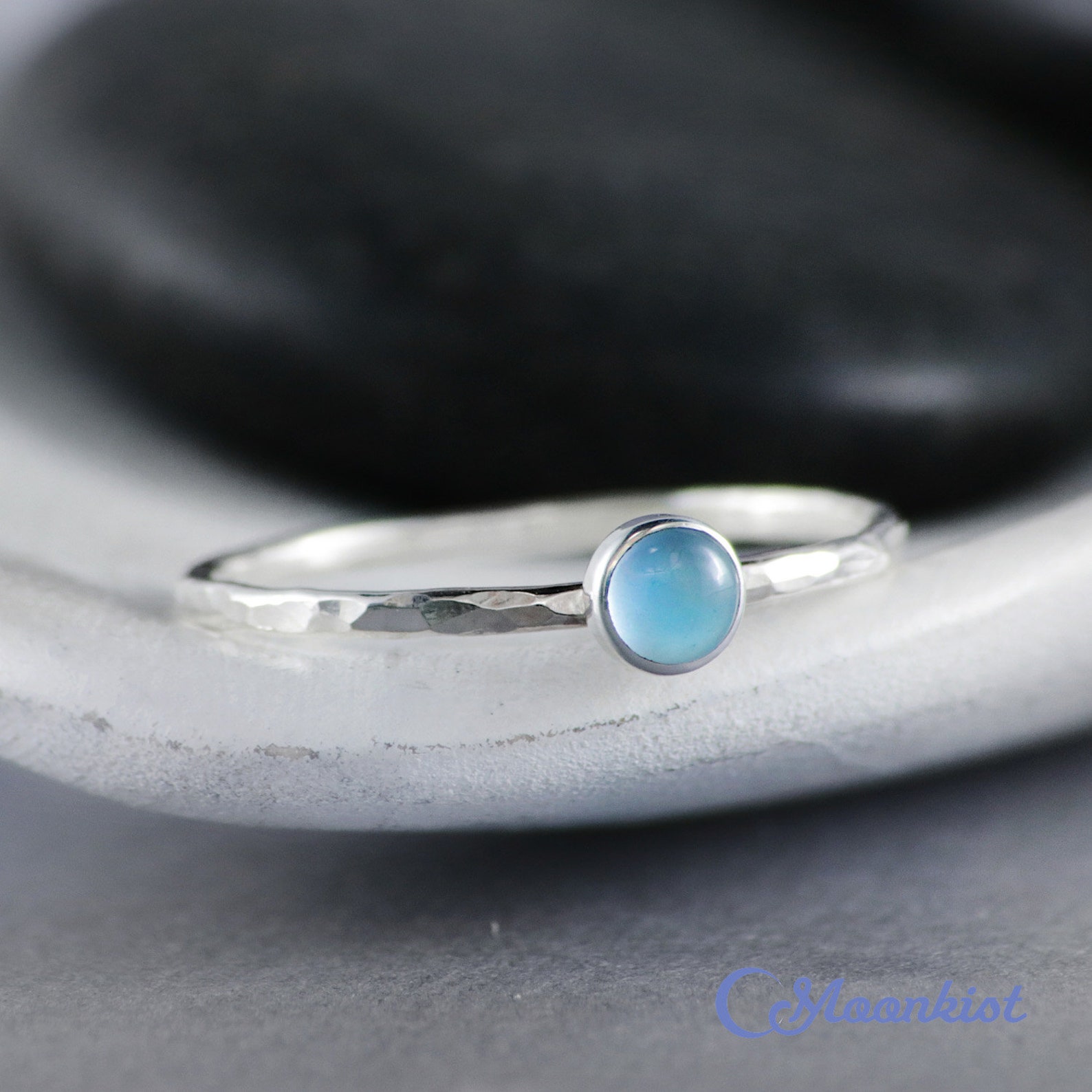 Aquamarine Pinky Ring Sterling Silver Aquamarine Ring - Etsy
