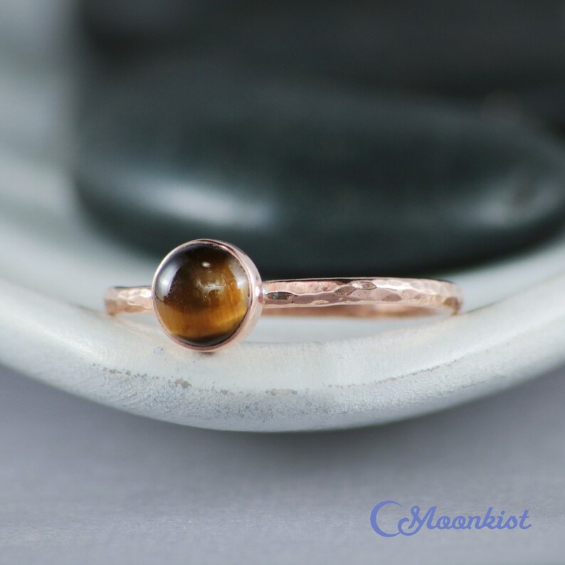Copper Jewelry Copper Tigers Eye Ring Tigers Eye Copper Ring Boho Ring Quartz Stacking Ring Tigers Eye Jewelry