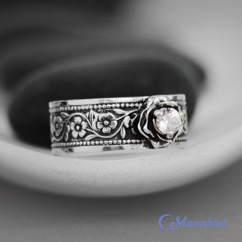 Flower Promise Ring for Her Sterling Silver Daisy Ring Etsy