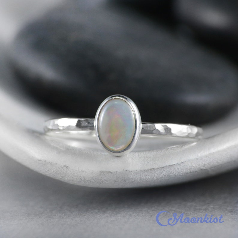 Pearl Sterling Silver Ring Sterling Silver Mother of Pearl Ring Oval Pearl Ring Promise Ring Oval Ring June Birthstone Ring